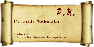 Pinzich Modeszta névjegykártya