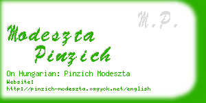 modeszta pinzich business card